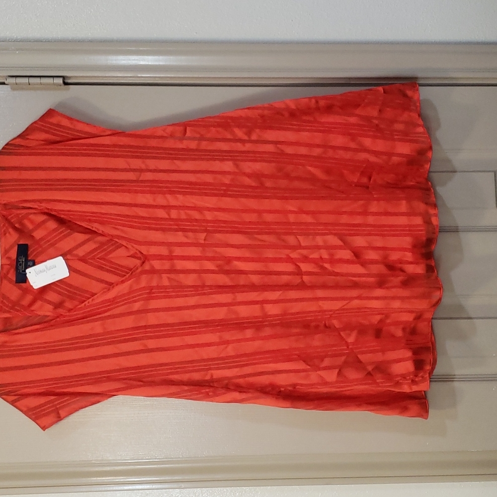 NWT - Newman Marcus orange tigerily sleeves blouse